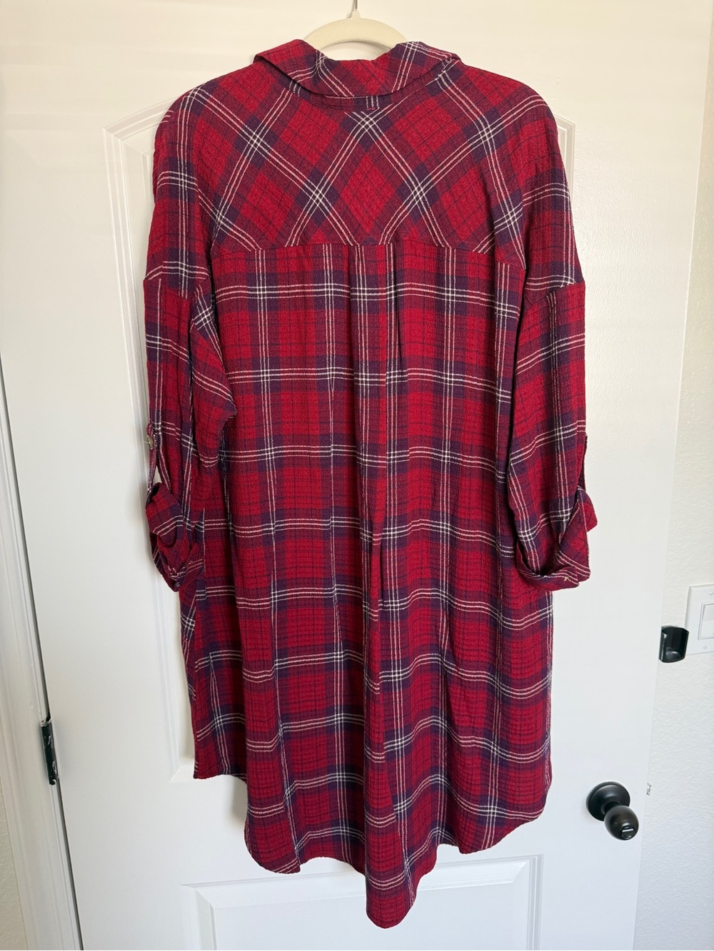 Torrid Plaid Button-Front Tunic Shacket - Picture 3 of 3